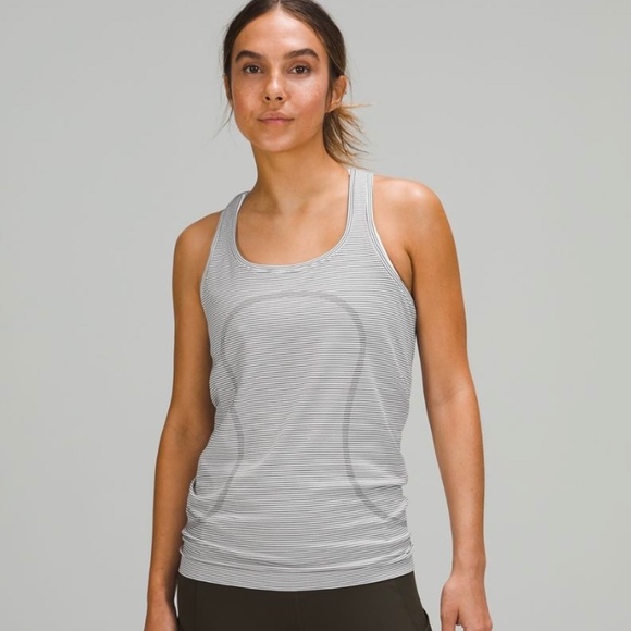 lululemon athletica Tops - EUC [Lululemon] Gray Striped < Swiftly Tech > Racerback Tank Top | 6 - 8